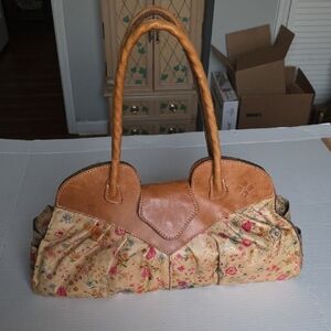 Patricia Nash Floral Tan Leather Shoulder Bag